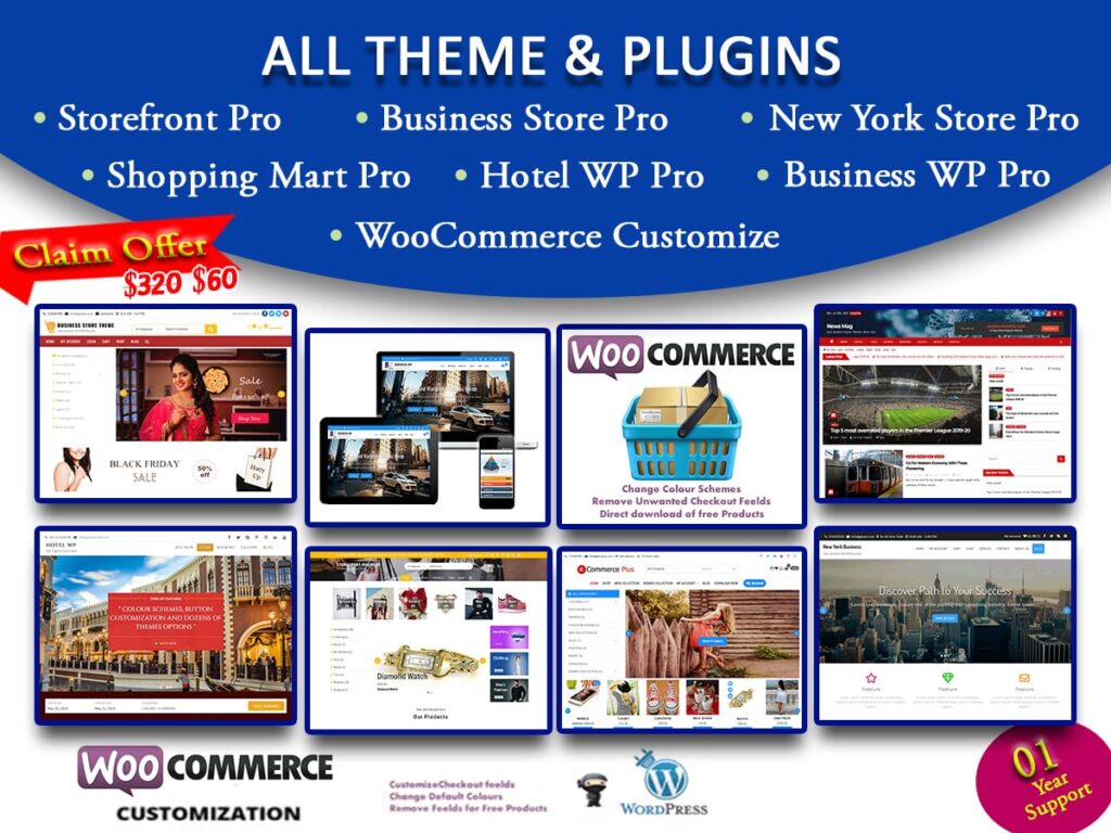 wordpress themes and plugins pack
